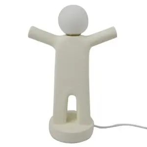 Lámpara de sobremesa con figura humana de porcelana