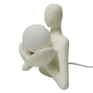 Lámpara sobremesa figura humana porcelana 23 cm