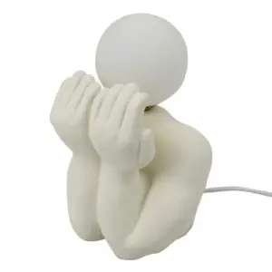 Lámpara de sobremesa con figura humana de porcelana