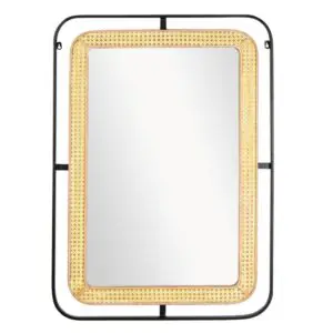Espejo decorativo de metal y cristal 70x100 cm estilo bohemio