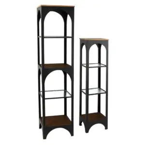 Set de 2 estanterías de MDF 40x40x162 y 30x30x122 cm
