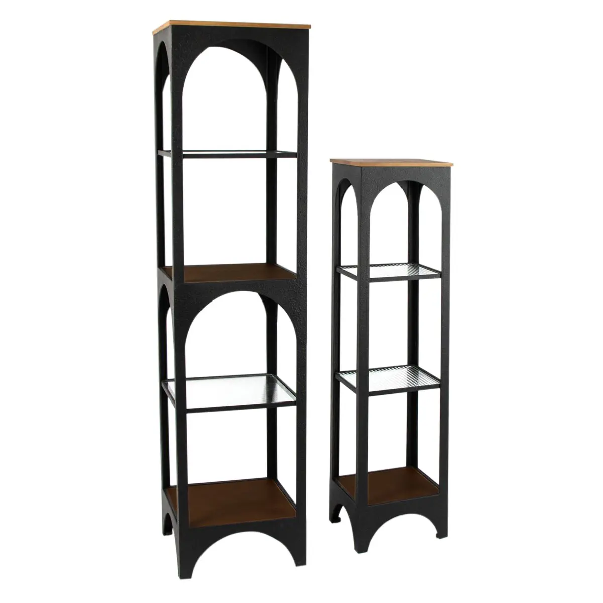 Set de 2 estanterías de MDF 40x40x162 y 30x30x122 cm
