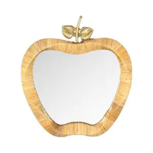 Espejo manzana de cristal y madera