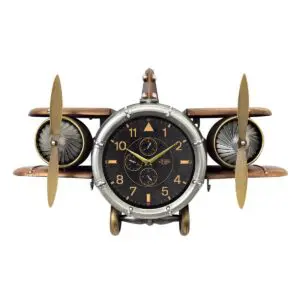 Reloj de pared con estructura metálica y diseño World Map