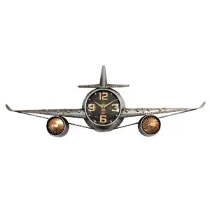 Reloj de pared con diseño de avión de metal 116 cm