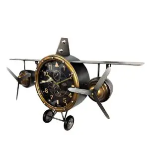 Reloj de pared con diseño de avión de metal 87 cm estilo World Map