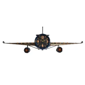 Reloj de pared avión de metal de 145 cm