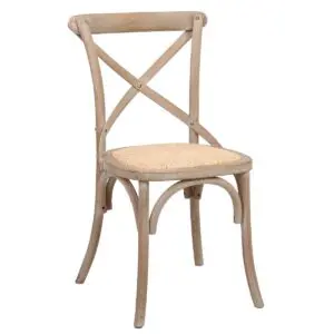 Silla de madera de olmo y ratán de 89 cm