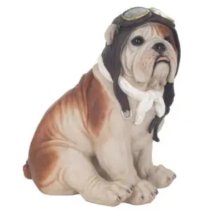 Figura decorativa de perro bulldog de resina 41 cm estilo contemporáneo