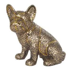 Figura perro bulldog de resina