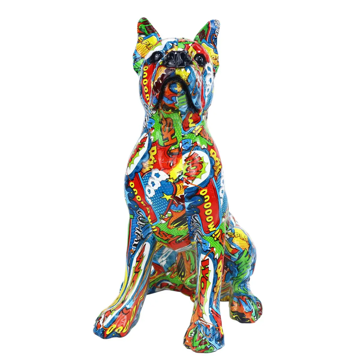 Perro decorativo de resina estilo pop art 36 cm