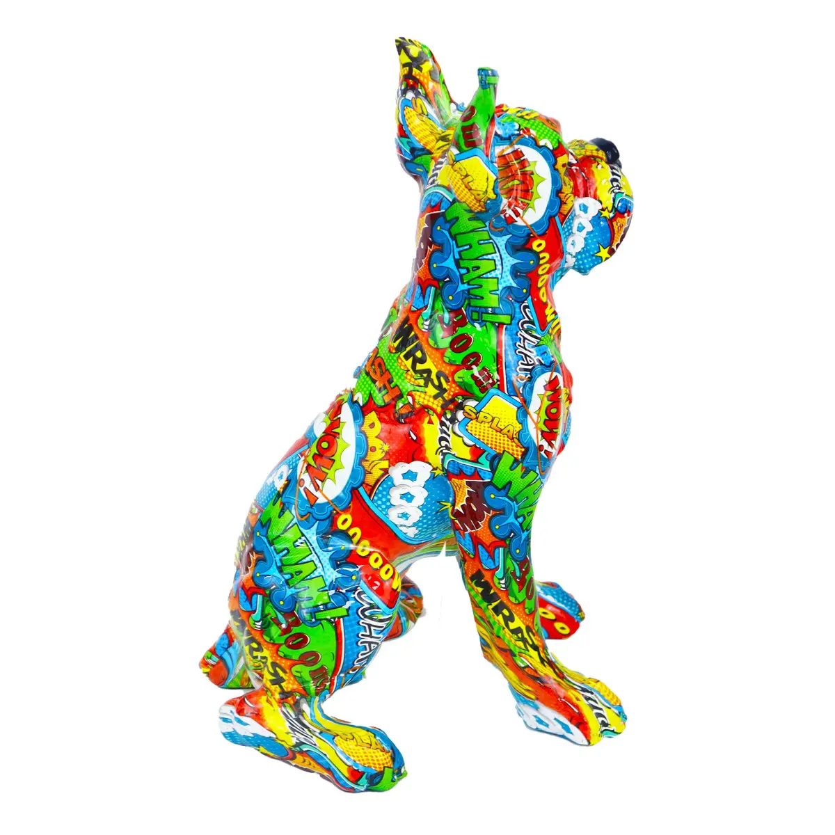 Perro decorativo de resina vista trasera