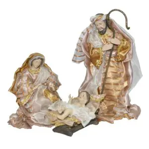 Nacimiento de 3 piezas con figuras de José, María y el Niño