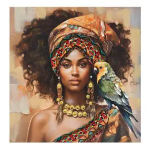 Cuadro mujer africana 80x80 cm