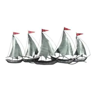 Adorno de pared con barcos de metal estilo marinero