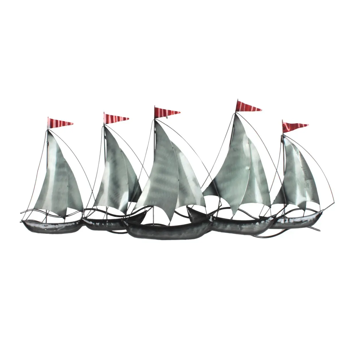 Adorno de pared con barcos de metal estilo marinero