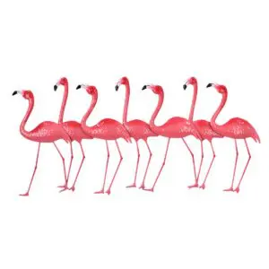 Adorno de pared de metal con flamencos 59 x 118 cm