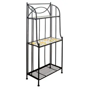 Estantería de metal y cerámica de 143 cm con limones