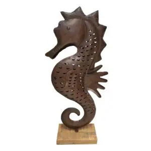 Caballito de mar portavelas de hojalata de 95 cm