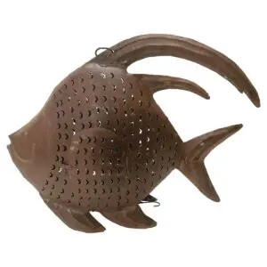 Pez portavelas hojalata 63 cm