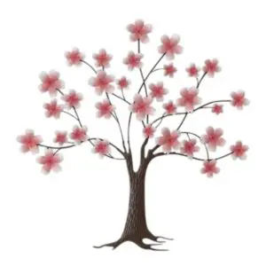 Adorno de pared de metal con diseño de árbol 80 x 80 cm