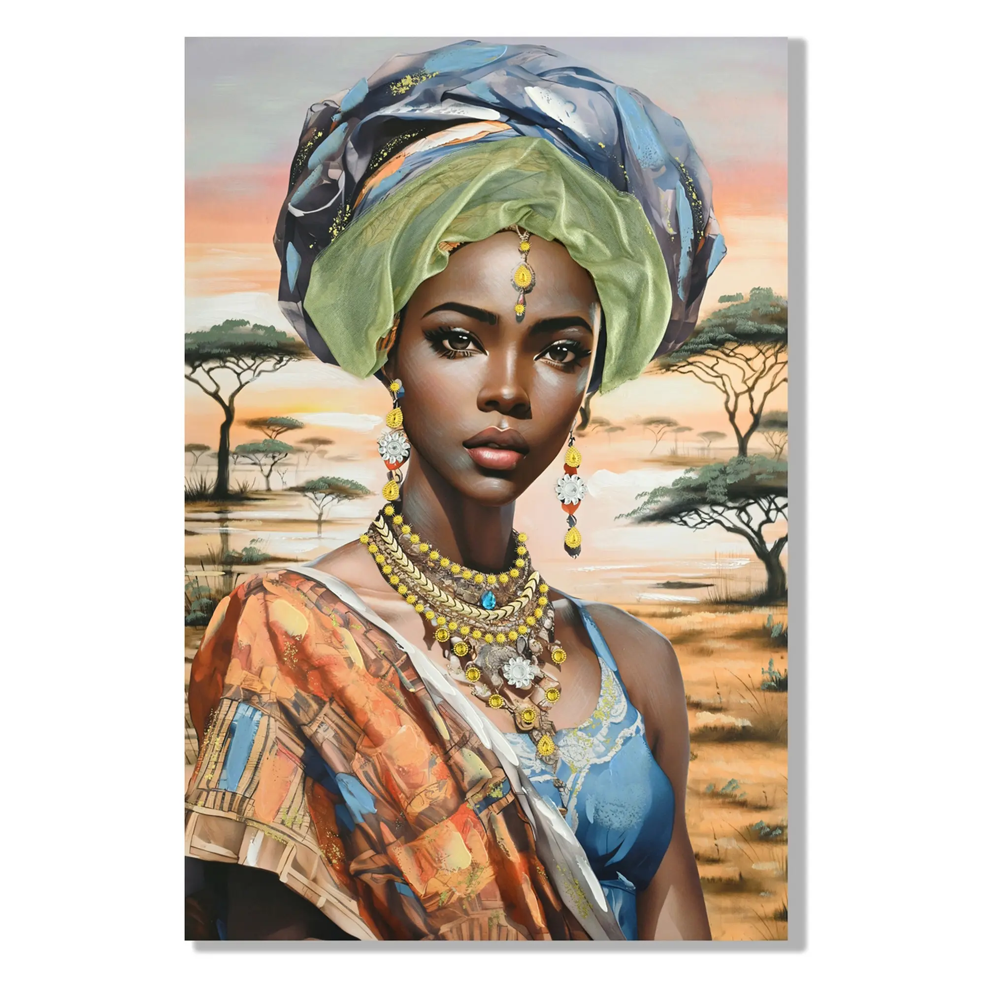 Cuadro africano de pared de 120 x 80 cm