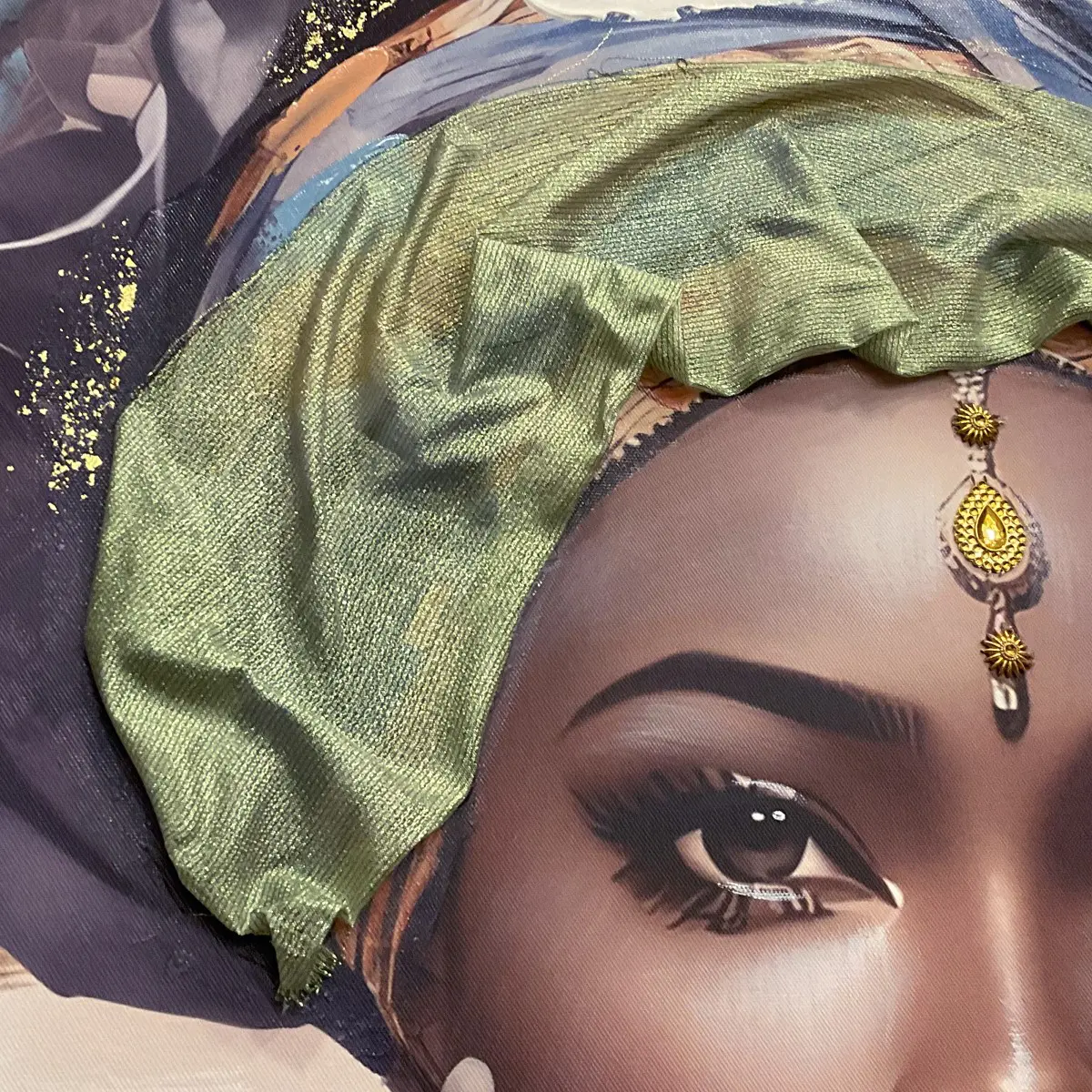 Cuadro de pared con diseño africano, detalle