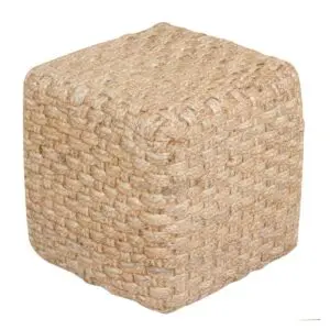Puff de yute 40 x 40 x 40 cm estilo bohemio
