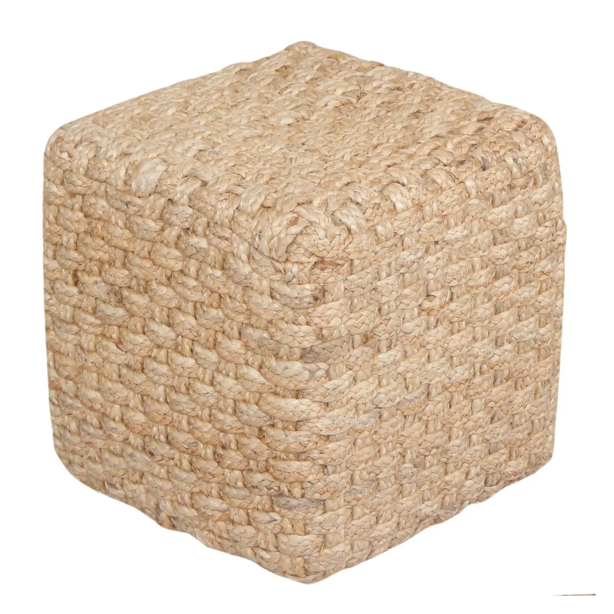 Puff de yute 40 x 40 x 40 cm estilo bohemio