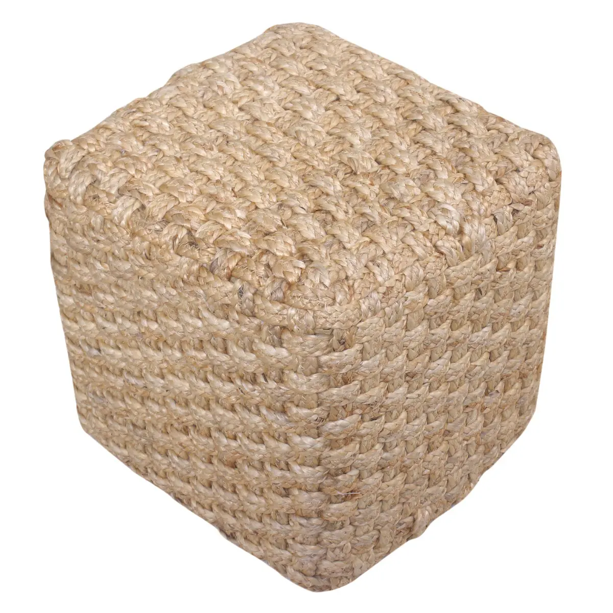 Puff cuadrado de yute 40 x 40 cm para decoración