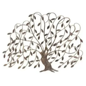 Adorno de pared de metal con diseño de árbol 68 x 90 cm
