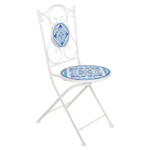 Silla de mosaico de metal y cerámica 89 x 53 x 39 cm