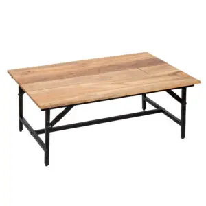 Mesa auxiliar de madera de acacia de 90x61 cm