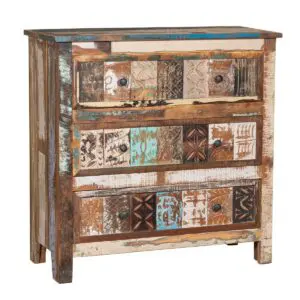 Mueble auxiliar de madera con 3 cajones 90x40x90 cm