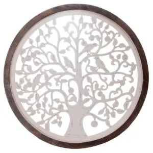 Adorno de pared Árbol de la Vida de madera de mango 94 cm