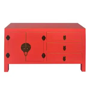 Mueble auxiliar de madera con 4 cajones 85x24x50 cm