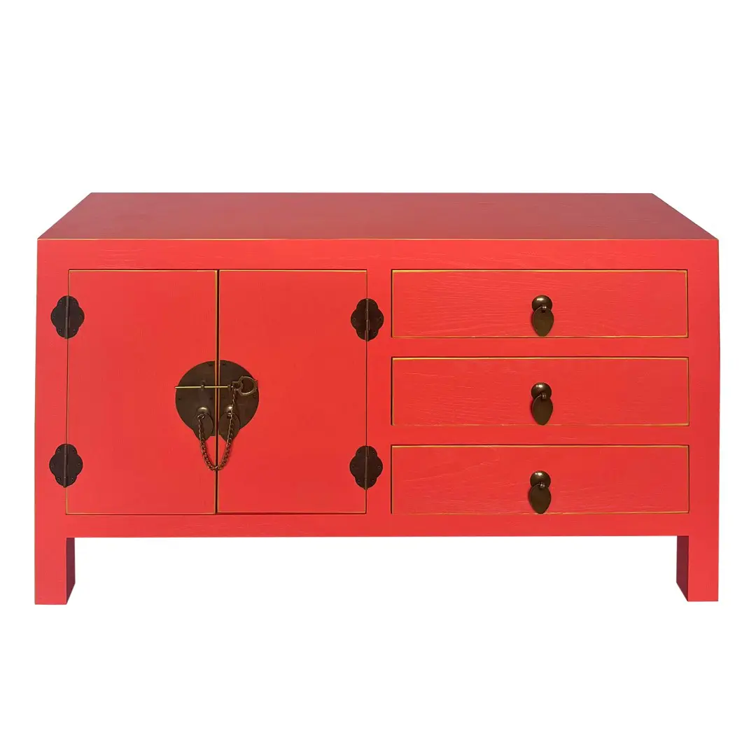 Mueble auxiliar de madera con 4 cajones 85x24x50 cm