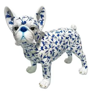 Figura decorativa de perro Bulldog en resina