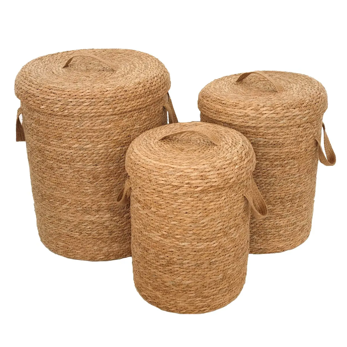 Set de 3 cestas de seagrass y alga marina estilo natural