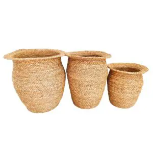 Set 3 cestas seagrass naturales