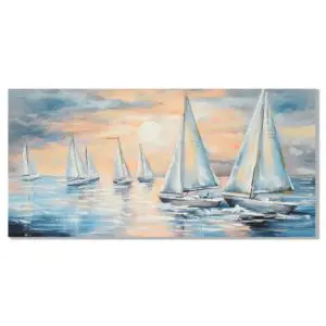 Cuadro decorativo de barcos marinero de 120 x 60 cm