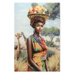 Cuadro de mujer africana 120 x 80 cm sobre lienzo