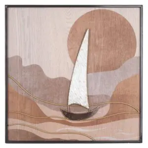 Adorno de pared barco velero de metal