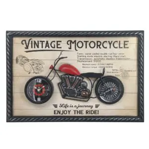 Reloj de pared moto de metal