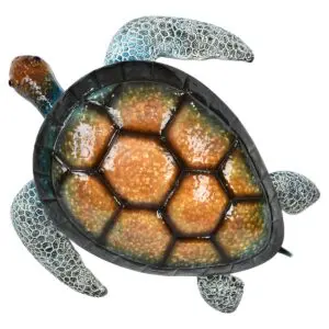 Adorno de pared tortuga de metal de 93x85 cm