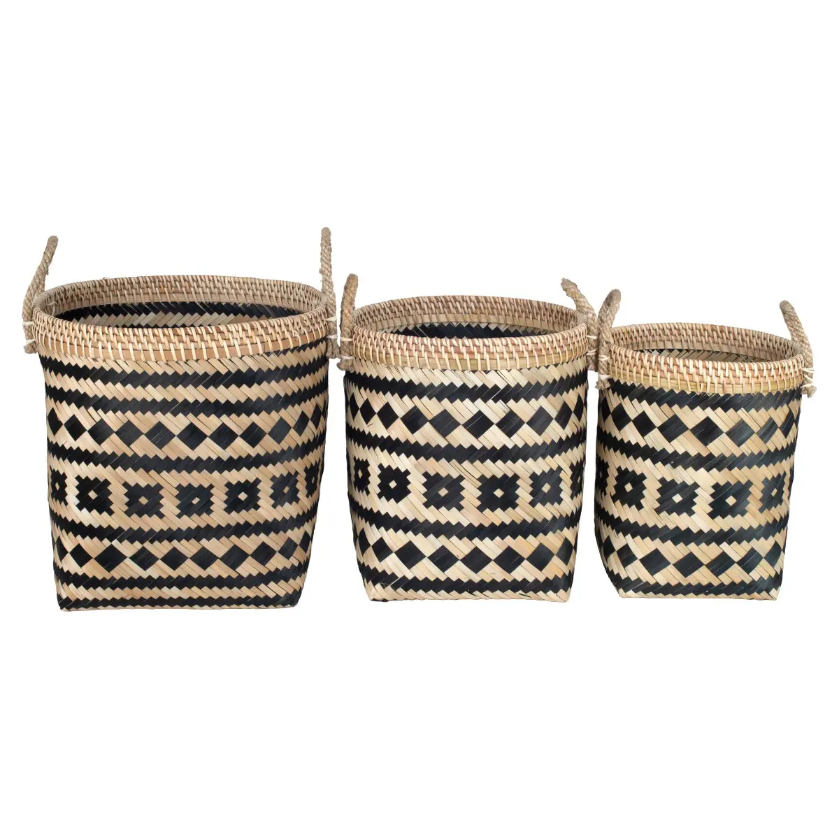 Cesta grande de bambú 39 x 39 x 48 cm