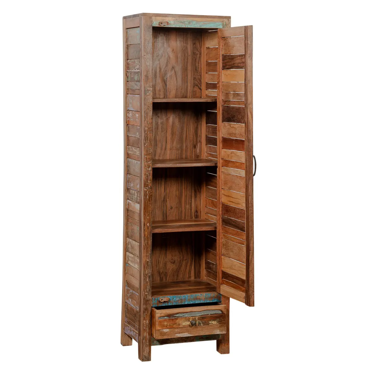 Armario auxiliar de madera con puerta y cajón