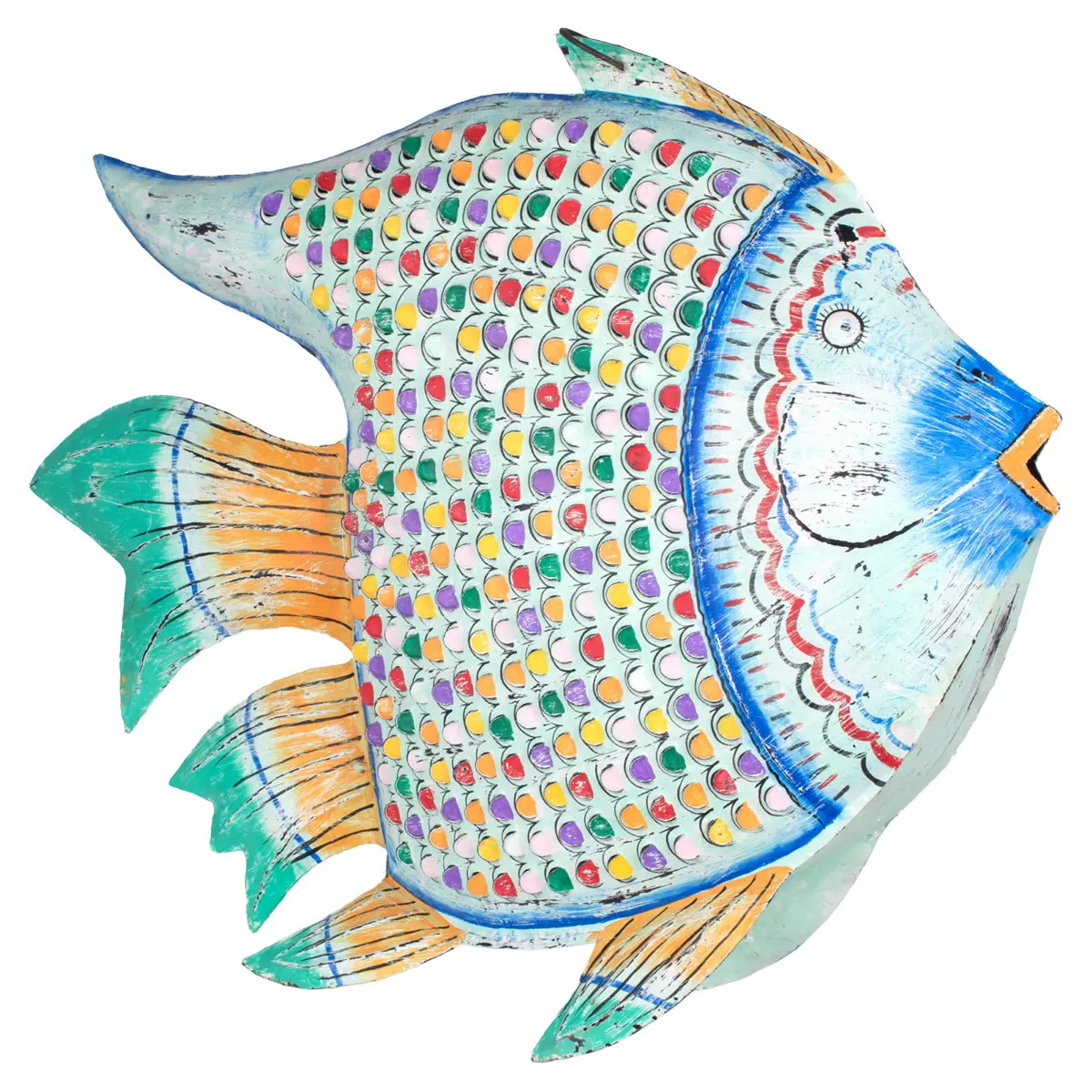 Pez portavelas decorativo de metal 108x24x84 cm