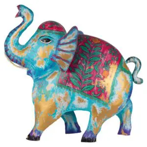Figura decorativa de elefante de metal 90x42x85 cm