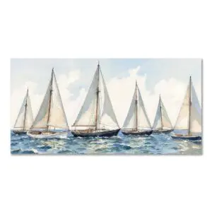 Cuadro decorativo de barcos sobre lienzo 120 x 60 cm